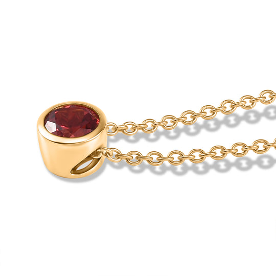 D'Joy Lab Grown Padparadscha-Saphir Anhänger mit Kette, ca. 50 cm 925 Silber 750 Gelbgold vermeil und Edelstahl 750 Gelbgold vermeil ca. 1.29 ct