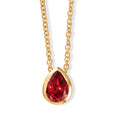 D'Joy Lab Grown Padparadscha-Saphir Anhänger mit Kette, ca. 50 cm 925 Silber 750 Gelbgold vermeil und Edelstahl 750 Gelbgold vermeil ca. 1.67 ct