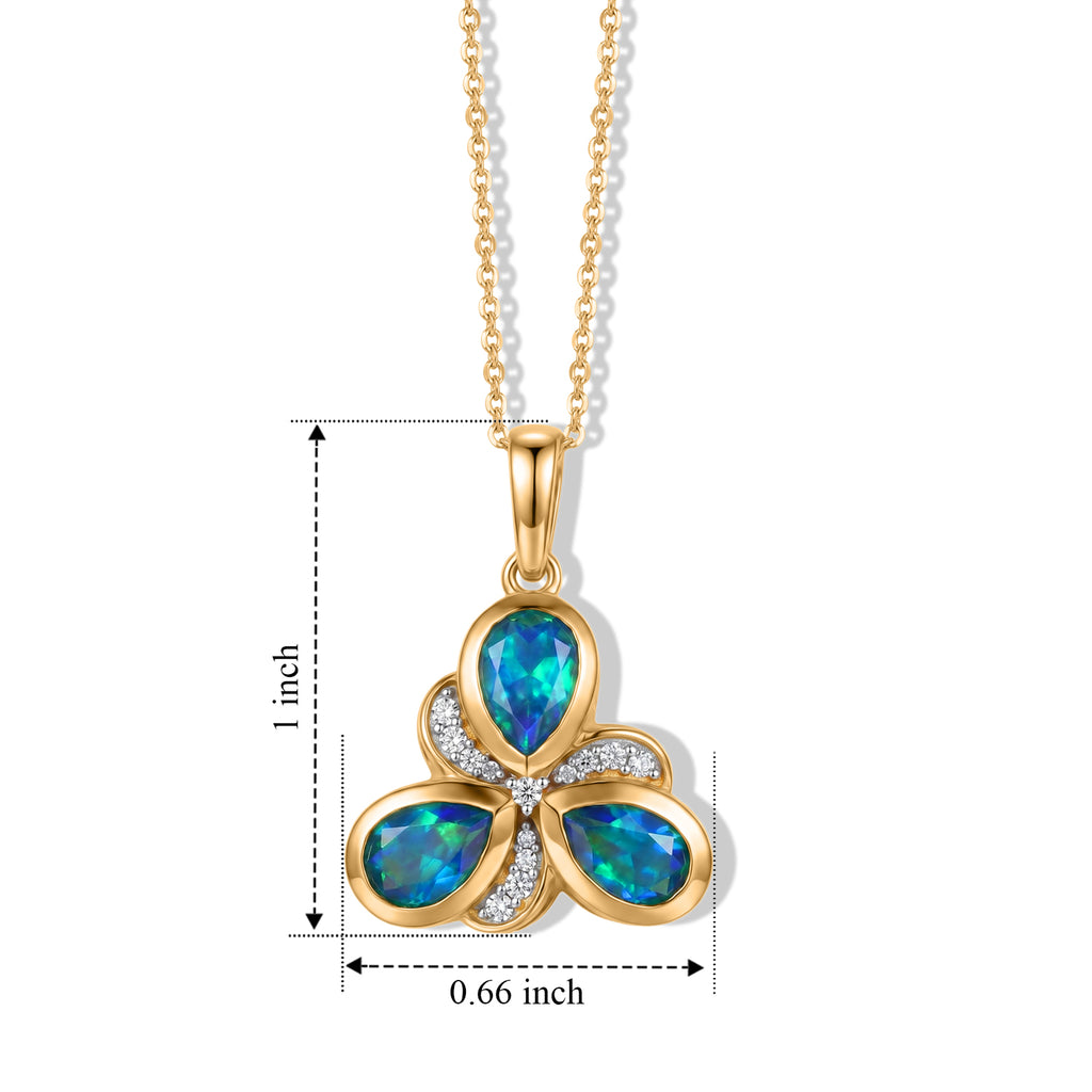 D'Joy Pfau Quarz Triplette, Weißer Zirkon Schmuckset ca. 50 cm 925 Silber 750 Vergoldet ca. 2,66 ct.