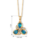 D'Joy Pfau Quarz Triplette, Weißer Zirkon Schmuckset ca. 50 cm 925 Silber 750 Vergoldet ca. 2,66 ct.