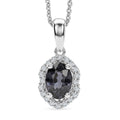 D'Joy AA Platin-Spinell, Moissanit AGI zertifiziert Schmuckset ca. 45 cm 925 Silber Rhodiniert ca. 1,08 ct.