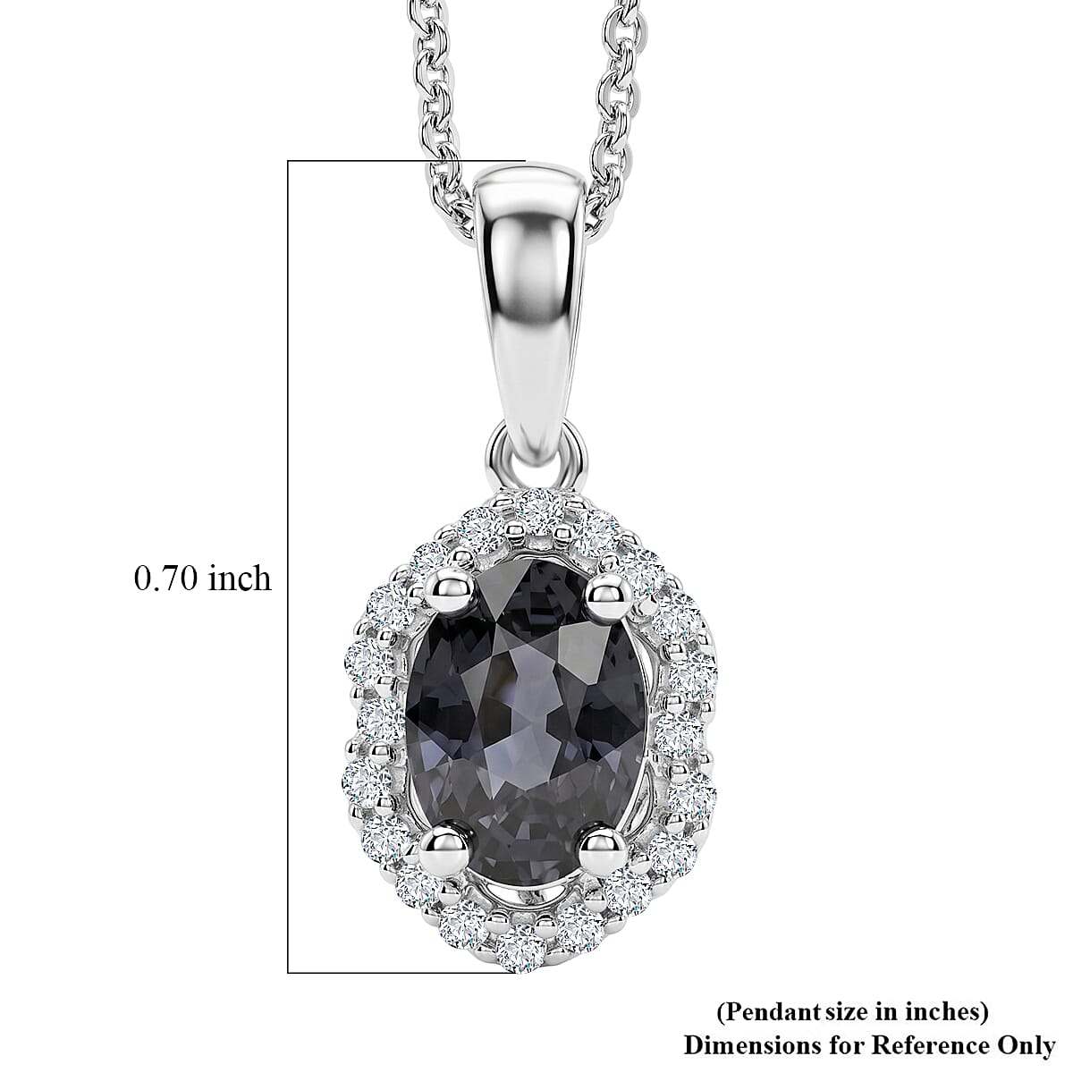 D'Joy AA Platin-Spinell, Moissanit AGI zertifiziert Schmuckset ca. 45 cm 925 Silber Rhodiniert ca. 1,08 ct.
