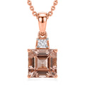 LUXURIANT DIAMOND - AA Rosa Morganit, Lab Grown Diamant Schmuckset ca. 50 cm 925 Silber 750 Roségold vermeil ca. 1,80 ct.
