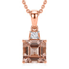 LUXURIANT DIAMOND - AA Rosa Morganit, Lab Grown Diamant Schmuckset ca. 50 cm 925 Silber 750 Roségold vermeil ca. 1,80 ct.