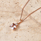 LUXURIANT DIAMOND - AA Rosa Morganit, Lab Grown Diamant Schmuckset ca. 50 cm 925 Silber 750 Roségold vermeil ca. 1,80 ct.