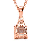 LUXURIANT DIAMOND - AA Rosa Morganit, Lab Grown Diamant Schmuckset ca. 50 cm 925 Silber 750 Roségold vermeil ca. 1,80 ct.