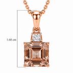 LUXURIANT DIAMOND - AA Rosa Morganit, Lab Grown Diamant Schmuckset ca. 50 cm 925 Silber 750 Roségold vermeil ca. 1,80 ct.