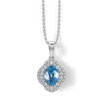 D'Joy AA Blauer Zirkon, Moissanit Schmuckset ca. 45 cm 925 Silber Rhodiniert ca. 2,32 ct.
