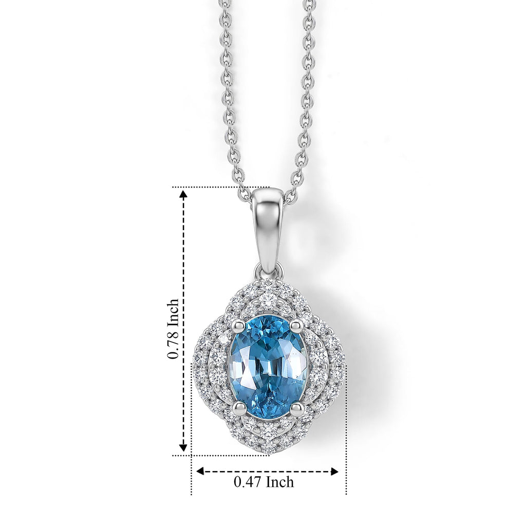 D'Joy AA Blauer Zirkon, Moissanit Schmuckset ca. 45 cm 925 Silber Rhodiniert ca. 2,32 ct.