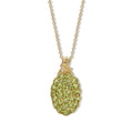 EverTrue Peridot und Zirkon Cluster Anhänger mit 50cm Edelstahl-Kette, Bronze mit Gelbgold-E-Beschichtung - 5,20 ct.