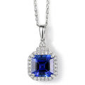 Rhapsody AAAA Tansanit, Weißer Diamant Schmuckset ca. 50 cm ca. 3,98 ct.
