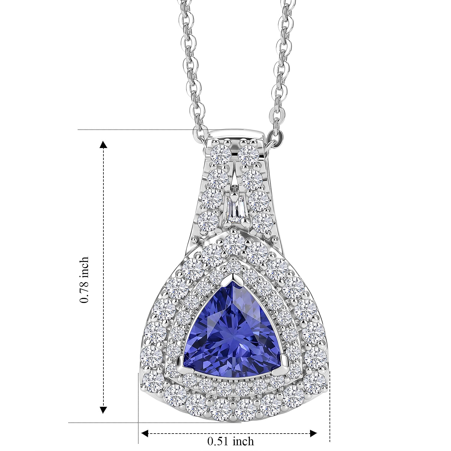 D'Joy AA Tansanit, Moissanit AGI zertifiziert Schmuckset ca. 45 cm 925 Silber Rhodiniert ca. 1,75 ct.