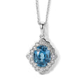 LUXURIANT DIAMOND - AAA Blauer Zirkon, Lab Grown Diamant Schmuckset ca. 50 cm ca. 4,43 ct.