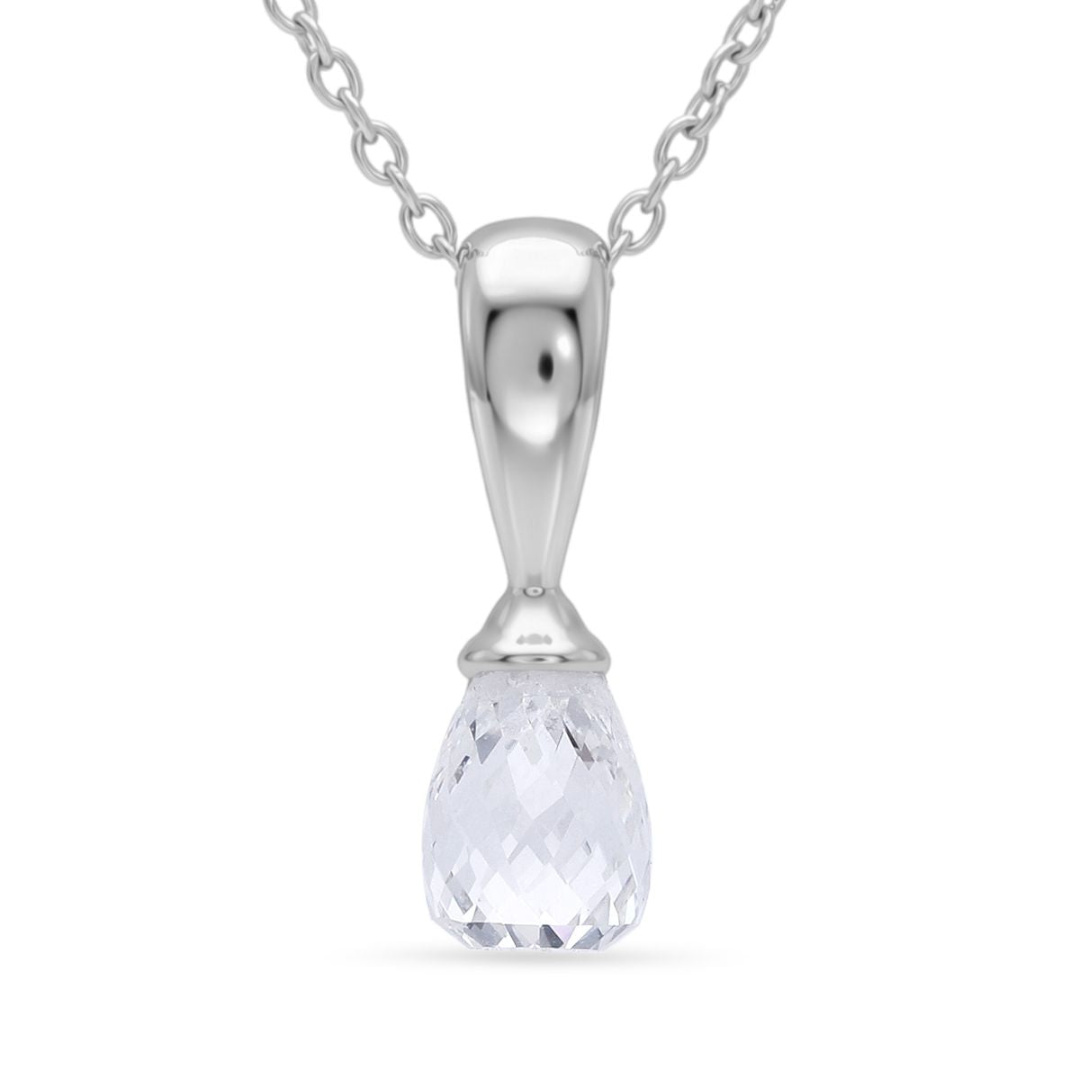 LUXURIANT DIAMOND - Lab Grown Diamant VS-EF (Briolette-Schliff) Schmuckset ca. 50 cm 925 Silber Rhodiniert ca. 1.00 ct