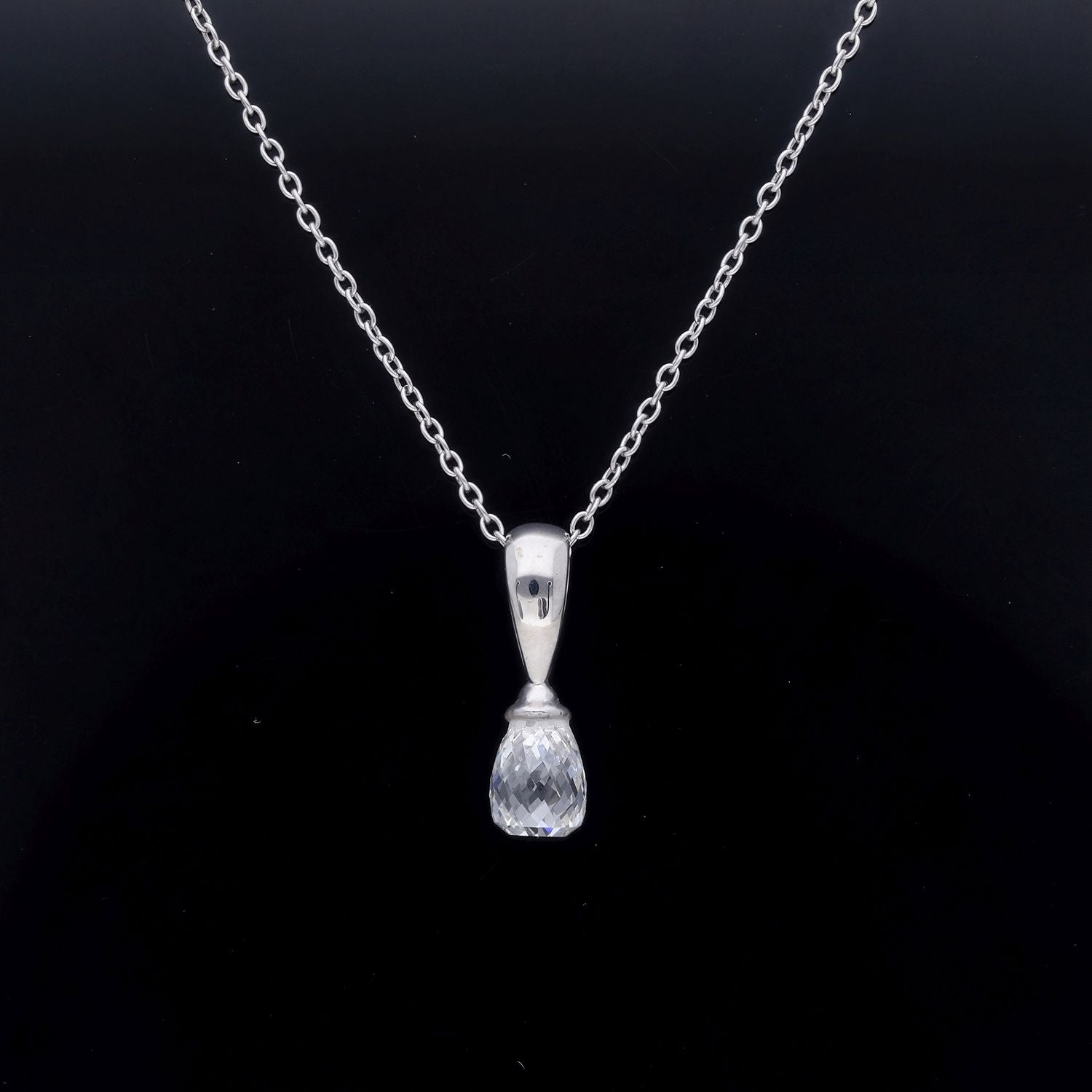 LUXURIANT DIAMOND - Lab Grown Diamant VS-EF (Briolette-Schliff) Schmuckset ca. 50 cm 925 Silber Rhodiniert ca. 1.00 ct