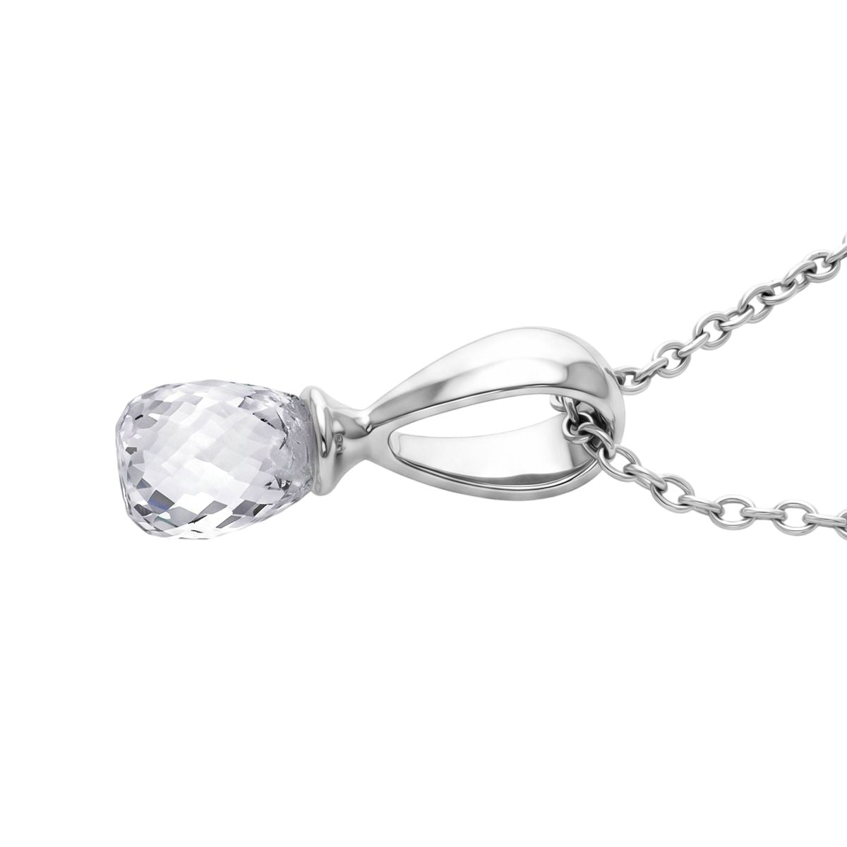 LUXURIANT DIAMOND - Lab Grown Diamant VS-EF (Briolette-Schliff) Schmuckset ca. 50 cm 925 Silber Rhodiniert ca. 1.00 ct
