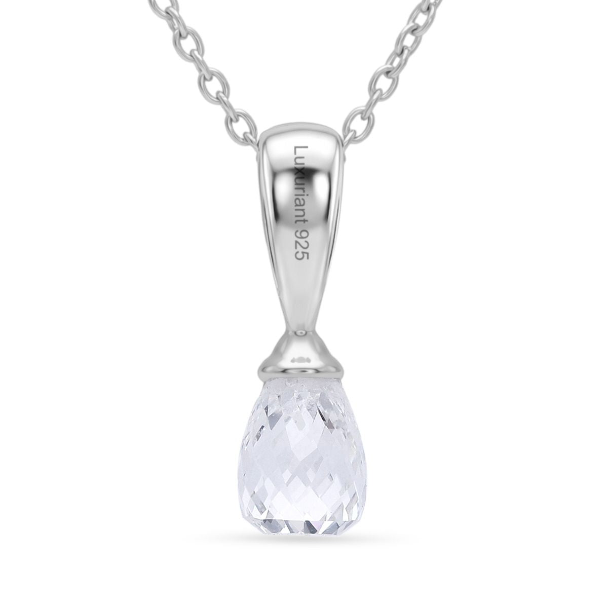 LUXURIANT DIAMOND - Lab Grown Diamant VS-EF (Briolette-Schliff) Schmuckset ca. 50 cm 925 Silber Rhodiniert ca. 1.00 ct