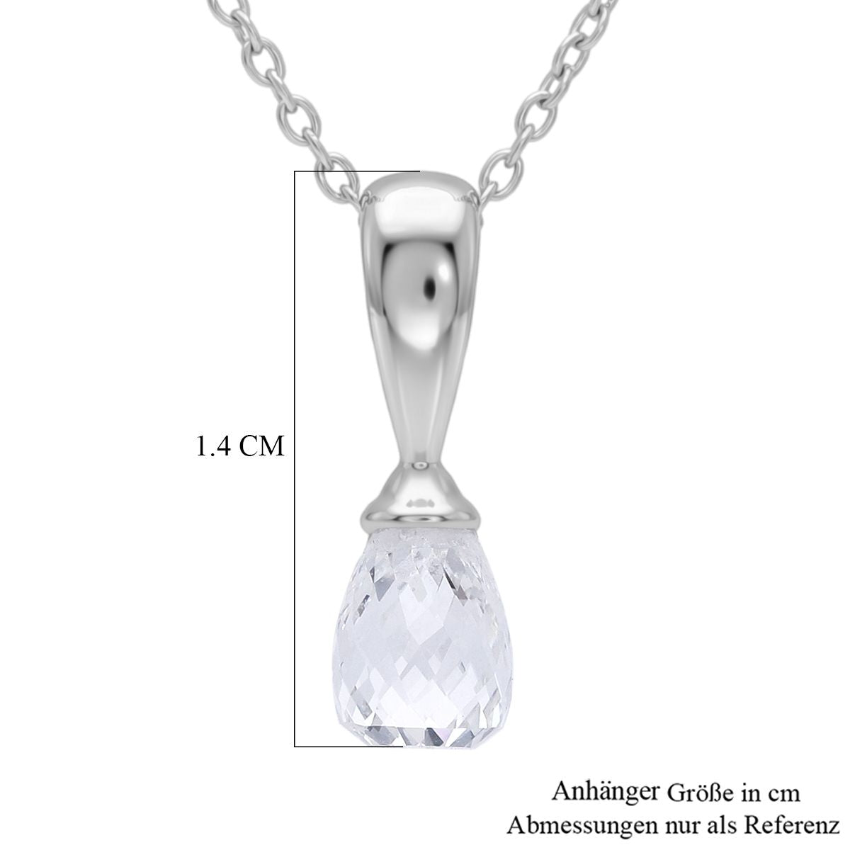 LUXURIANT DIAMOND - Lab Grown Diamant VS-EF (Briolette-Schliff) Schmuckset ca. 50 cm 925 Silber Rhodiniert ca. 1.00 ct
