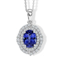 D'Joy AA Tansanit, Moissanit AGI zertifiziert Schmuckset ca. 45 cm 925 Silber Rhodiniert ca. 1,99 ct.