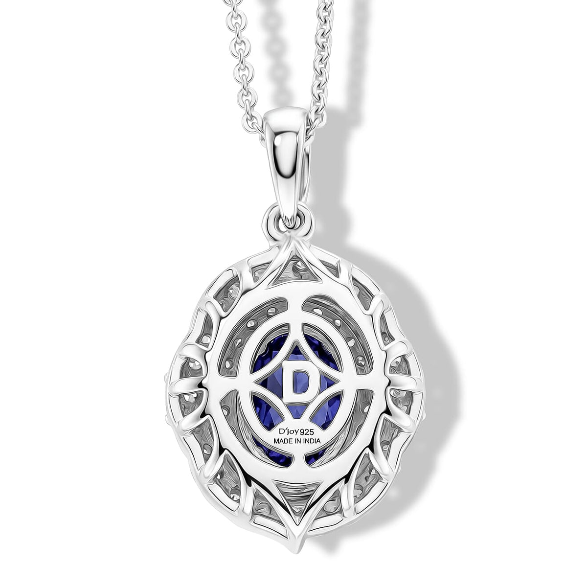 D'Joy AA Tansanit, Moissanit AGI zertifiziert Schmuckset ca. 45 cm 925 Silber Rhodiniert ca. 1,99 ct.