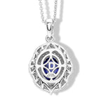 D'Joy AA Tansanit, Moissanit AGI zertifiziert Schmuckset ca. 45 cm 925 Silber Rhodiniert ca. 1,99 ct.