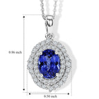 D'Joy AA Tansanit, Moissanit AGI zertifiziert Schmuckset ca. 45 cm 925 Silber Rhodiniert ca. 1,99 ct.
