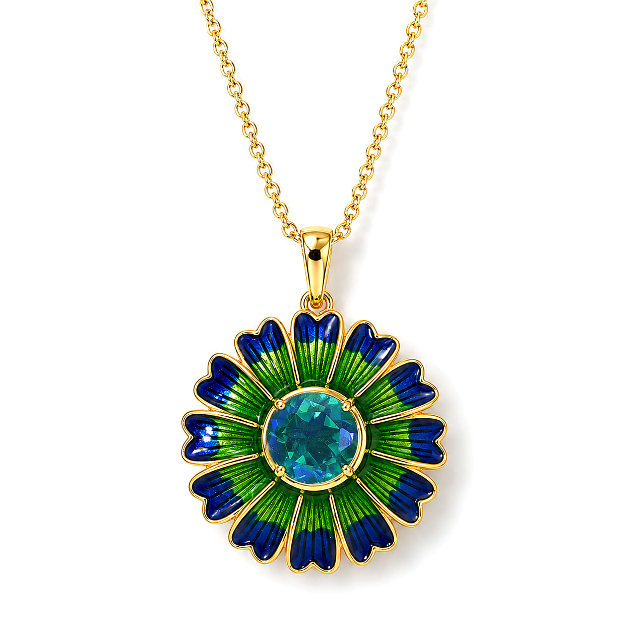 EVER TRUE Pfau Quarz Triplette Schmuckset ca. 50 cm ca. 2,75 ct.