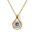 D'Joy AA Tansanit, Weißer Zirkon Schmuckset ca. 50 cm 925 Silber Gold ca. 0,43 ct.