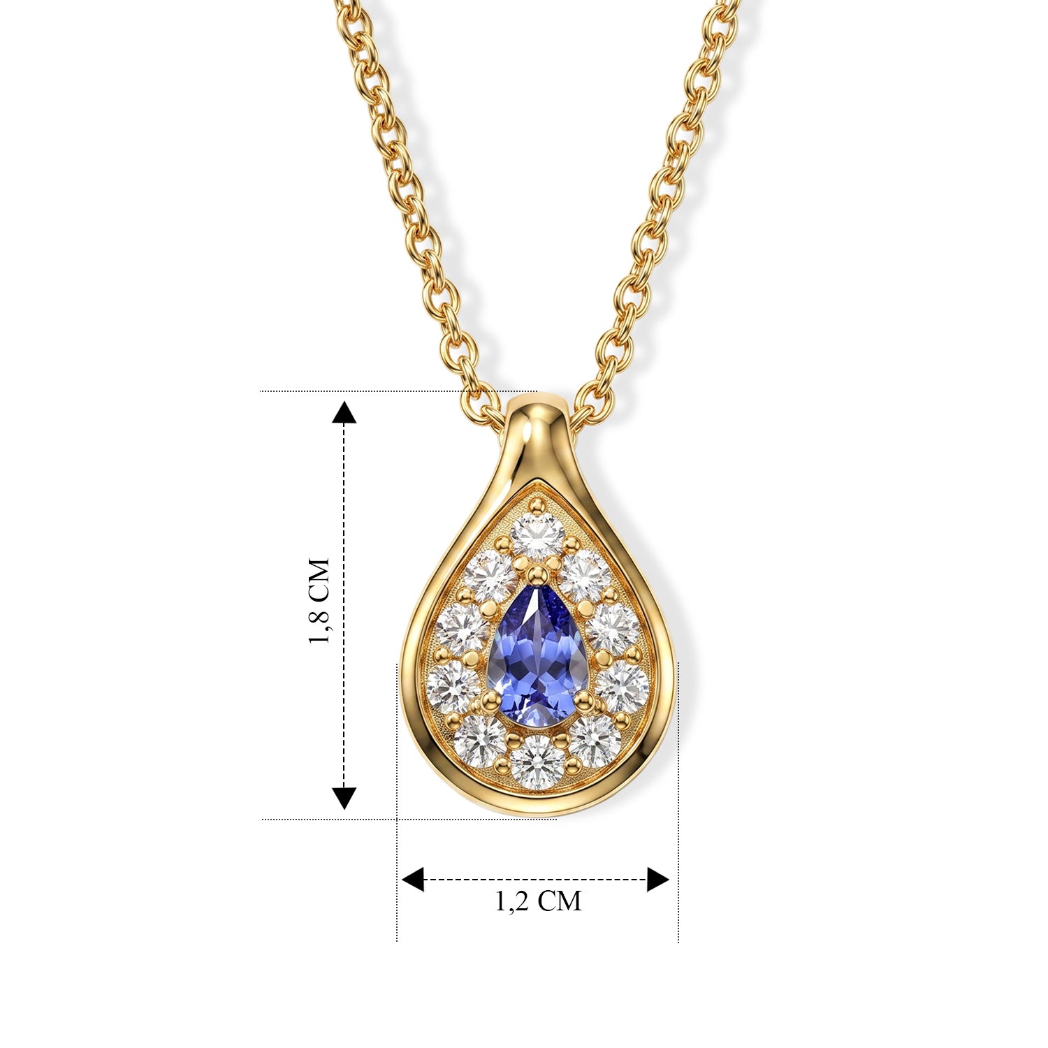 EVER TRUE AA Tansanit, Weißer Zirkon Schmuckset ca. 50 cm ca. 1.09 ct