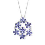 D'Joy Tansanit Schmuckset ca. 50 cm 925 Silber Rhodiniert ca. 6,01 ct.