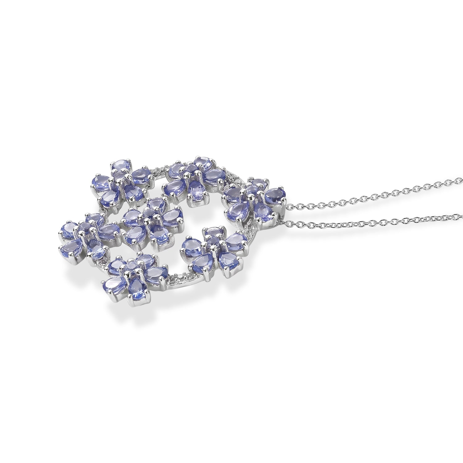 D'Joy Tansanit Schmuckset ca. 50 cm 925 Silber Rhodiniert ca. 6,01 ct.