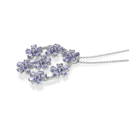 D'Joy Tansanit Schmuckset ca. 50 cm 925 Silber Rhodiniert ca. 6,01 ct.