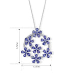 D'Joy Tansanit Schmuckset ca. 50 cm 925 Silber Rhodiniert ca. 6,01 ct.