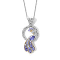 D'Joy Tansanit Schmuckset ca. 50 cm 925 Silber Rhodiniert, 925 Silber Rhodiniert und 750 Gelbgold Vermeil ca. 1,98 ct.