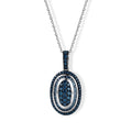 D'Joy Blauer Diamant Schmuckset ca. 50 cm 925 Silber Rhodiniert ca. 0,93 ct.