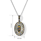 D'Joy Natürlicher Champagner Diamant, Blauer Diamant Schmuckset ca. 50 cm 925 Silber Rhodiniert ca. 0.93 ct