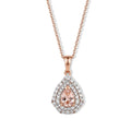 D'Joy AA Rosa Morganit, Moissanit Schmuckset ca. 45 cm 925 Silber 750 Roségold vermeil ca. 1,17 ct.