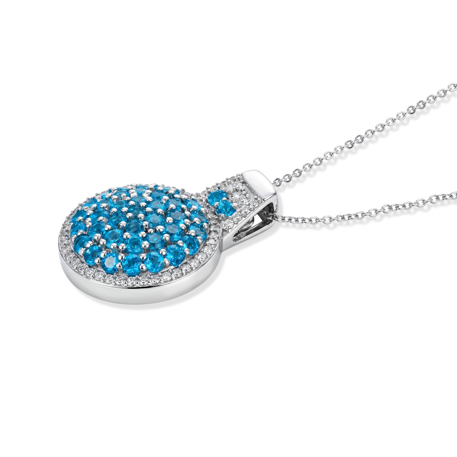 D'Joy Neon Apatit Schmuckset ca. 50 cm 925 Silber Rhodiniert ca. 2,13 ct.