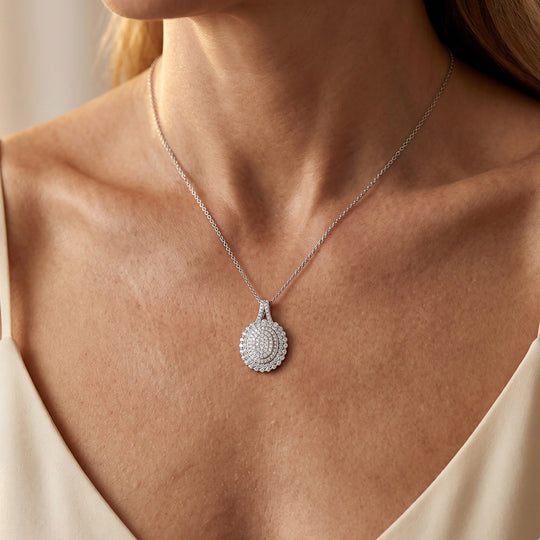 LUXURIANT DIAMOND - Lab Grown Diamant SGL zertifiziert SI-GH Schmuckset ca. 50 cm 925 Silber Rhodiniert ca. 2,02 ct.