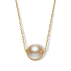 D'Joy AAA Goldene Südsee Perle (12-13 mm) Solitär Anhänger mit 50cm Kette, 925 Silber 750 Gelbgold Vermeil