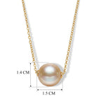 D'Joy AAA Goldene Südsee Perle (12-13 mm) Solitär Anhänger mit 50cm Kette, 925 Silber 750 Gelbgold Vermeil