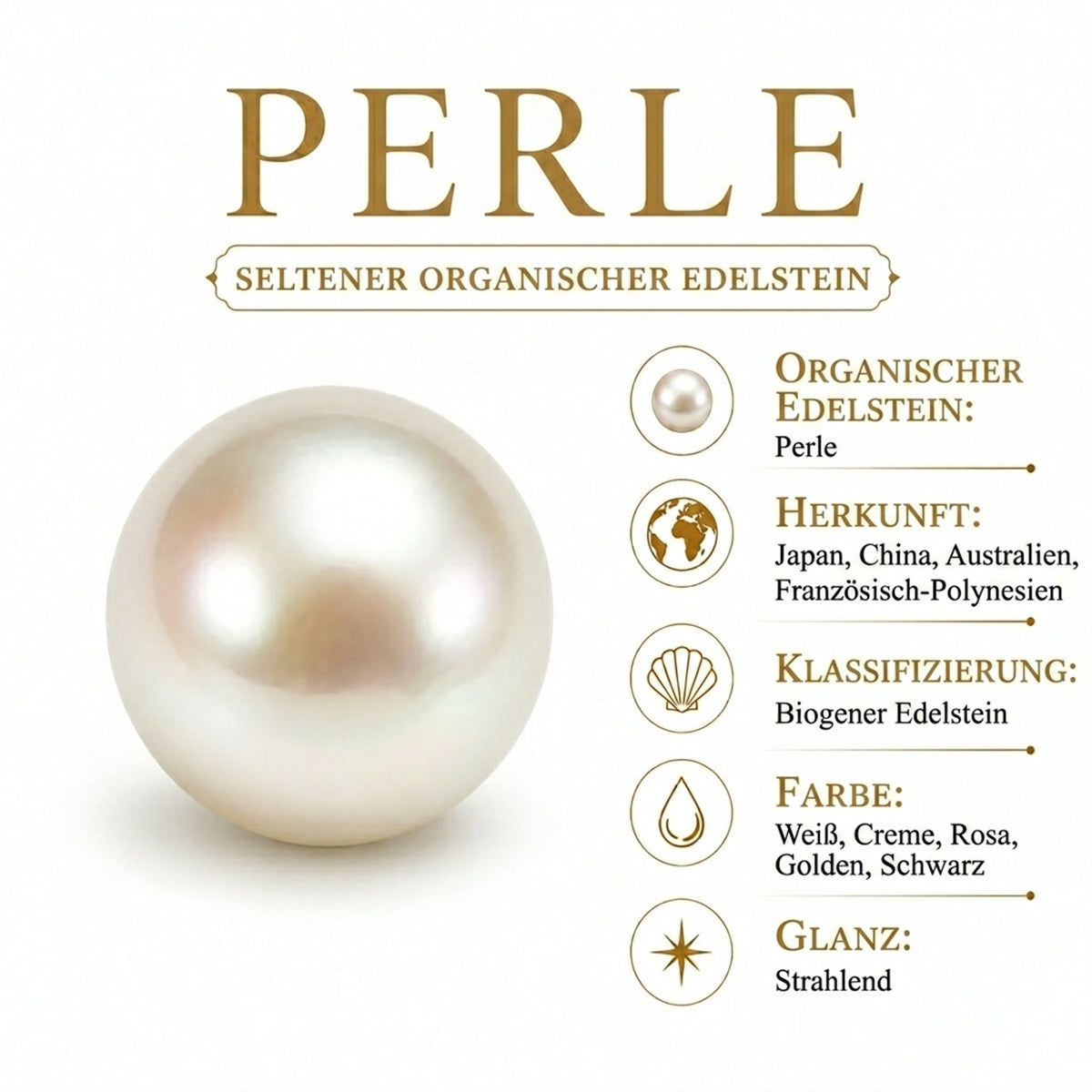 D'Joy Weiße Edison Perle (10-11mm), Moissanit Schmuckset 925 Silber Rhodiniert, 925 Silber Vergoldet (Größe 16) 0.26 ct