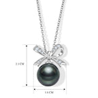 D'Joy Tahiti Perle, Moissanit Schmuckset ca. 45 cm 925 Silber Rhodiniert 0.10 ct