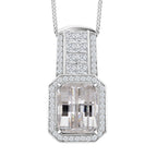 D'Joy Moissanit Anhänger mit Kette, ca. 45 cm 925 Silber Rhodiniert ca. 4,29 ct.