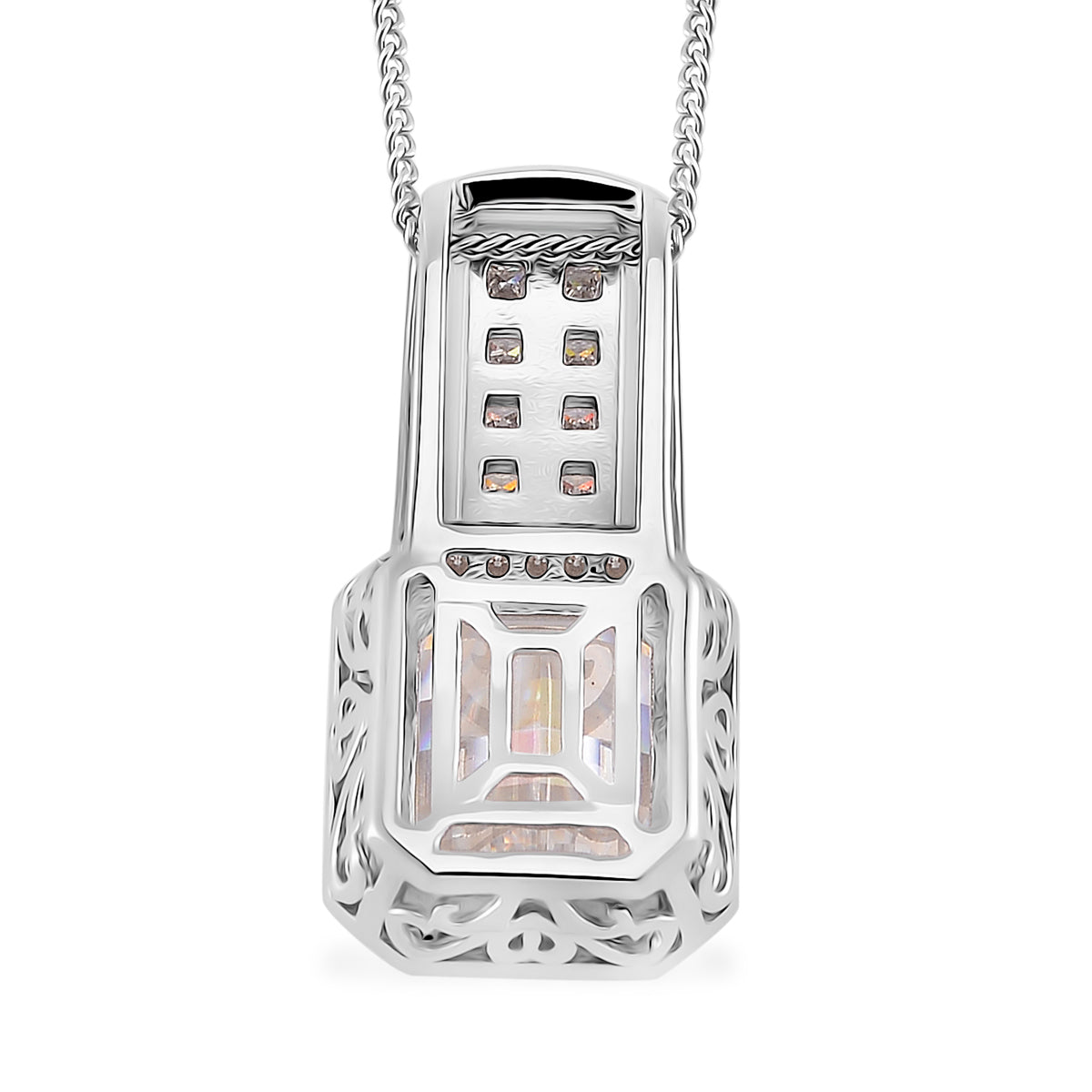 D'Joy Moissanit Anhänger mit Kette, ca. 45 cm 925 Silber Rhodiniert ca. 4,29 ct.