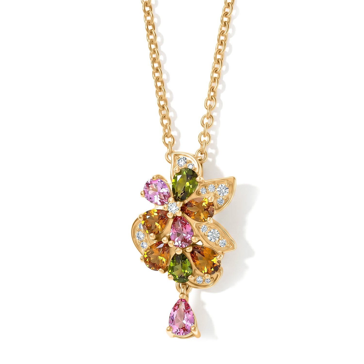 EVER TRUE AA Mehrfarbig-Turmalin Schmuckset ca. 50 cm ca. 1,57 ct.