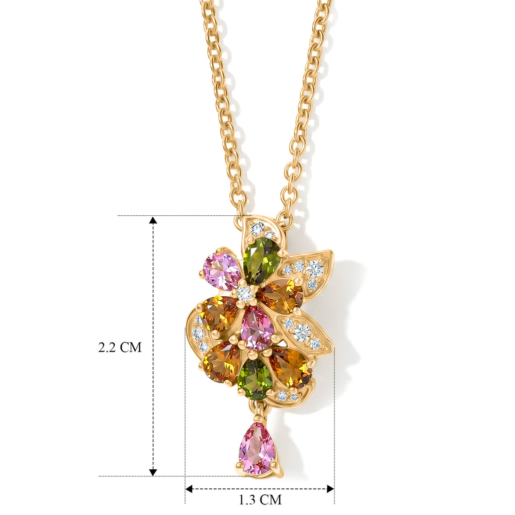 EVER TRUE AA Mehrfarbig-Turmalin Schmuckset ca. 50 cm ca. 1,57 ct.