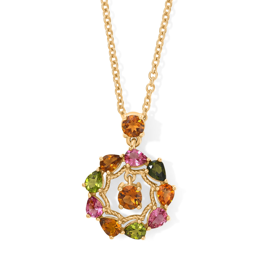 EVER TRUE AA Mehrfarbig-Turmalin Schmuckset ca. 50 cm ca. 2,01 ct.