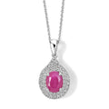 D'Joy AA Burmesischer Rubin, Moissanit Schmuckset (10-15 Werktage Lieferzeit) ca. 45 cm 925 Silber Rhodiniert ca. 2,21 ct.