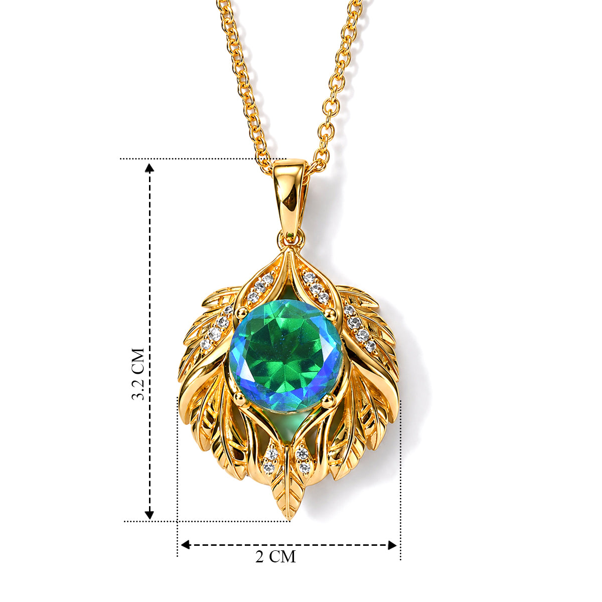 EVER TRUE Pfau Quarz Triplette, Weißer Zirkon Schmuckset ca. 50 cm ca. 3,78 ct.